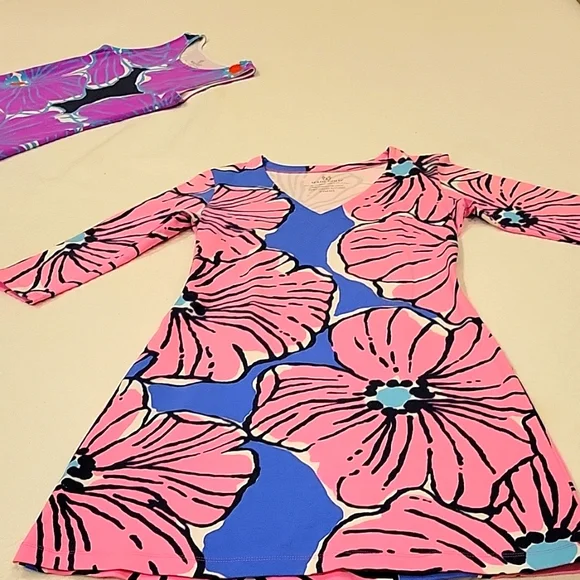 mahi gold hydrangea dress Chatham Cloth Kate Dress in Ruth's Hydrangea Peony by Mahi Gold XS / Pink